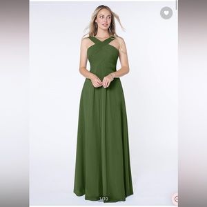 Azazie Kaleigh Bridesmaid Dress Olive Size A10